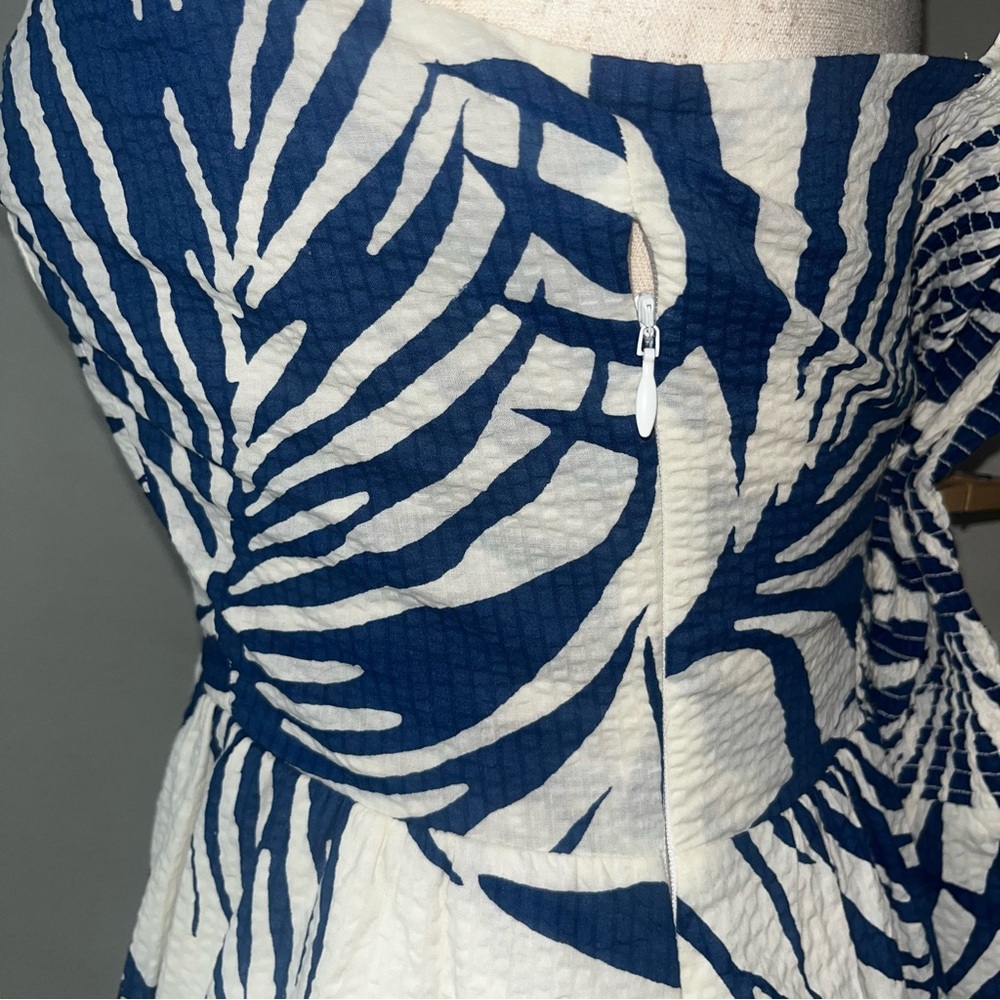 AYR Navy and White Palm-Print Maxi Dress - Picture 5 of 12